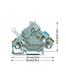 2-conductor actuator terminal block; with colored conductor entries; 2.5 mm²; CAGE CLAMP®; 2,50 mm²; gray