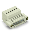 1-conductor male connector; 100% protected against mismating; Threaded flange; 1.5 mm²; Pin spacing 3.5 mm; 9-pole; 1,50 mm²; light gray