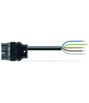 pre-assembled connecting cable; Eca; Plug/open-ended; 5-pole; Cod. L; H05Z1Z1-F 5G 1.5 mm²; 3 m; 1,50 mm²; dark gray