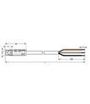 pre-assembled connecting cable; Eca; Plug/open-ended; 3-pole; Cod. S; H05VV-F 3 x 1.5 mm²; 7 m; 1,50 mm²; brown