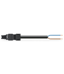 pre-assembled connecting cable; Eca; Socket/open-ended; 2-pole; Cod. A; H05VV-F 2 x 1.5 mm²; 2 m; 1,50 mm²; black