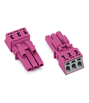 Socket; 3-pole; Cod. B; 1,50 mm²; pink