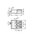 Plug; with direct ground contact; 3-pole; Cod. A; 4,00 mm²; white