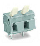 PCB terminal block; finger-operated levers; 2.5 mm²; Pin spacing 10/10.16 mm; 2-pole; CAGE CLAMP®; commoning option; 2,50 mm²; gray