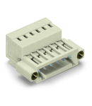 1-conductor male connector; 100% protected against mismating; Threaded flange; 1.5 mm²; Pin spacing 3.5 mm; 10-pole; 1,50 mm²; light gray