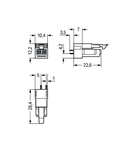 Socket for PCBs; straight; 2-pole; Cod. A