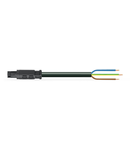 pre-assembled connecting cable; Eca; Socket/open-ended; 3-pole; Cod. A; H05VV-F 3G 1.5 mm²; 1 m; 1,50 mm²; black