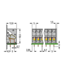 PCB terminal block; push-button; 2.5 mm²; Pin spacing 5 mm; 10-pole; CAGE CLAMP®; 2,50 mm²; gray