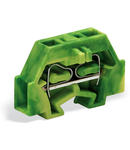 2-conductor end terminal block; without push-buttons; without protruding snap-in mounting foot; for terminal strips with snap-in mounting feet; 1.5 mm²; CAGE CLAMP®; 1,50 mm²; green-yellow