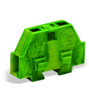 2-conductor end terminal block; without push-buttons; without protruding snap-in mounting foot; for terminal strips with snap-in mounting feet; 1.5 mm²; CAGE CLAMP®; 1,50 mm²; green-yellow