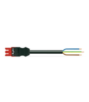 pre-assembled connecting cable; Eca; Socket/open-ended; 3-pole; Cod. P; H05Z1Z1-F 3G 1.5 mm²; 6 m; 1,50 mm²; red