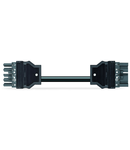 pre-assembled interconnecting cable; Eca; Socket/plug; 5-pole; Cod. L; H05Z1Z1-F 5G 2.5 mm²; 4m; 2,50 mm²; dark gray