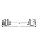 pre-assembled interconnecting cable; Eca; Socket/plug; 5-pole; Cod. L; H05Z1Z1-F 5G 2.5 mm²; 4m; 2,50 mm²; dark gray