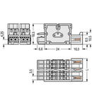 2-conductor combi strip; 100% protected against mismating; 1.5 mm²; Pin spacing 3.5 mm; 10-pole; 1,50 mm²; light gray