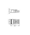 Socket; 4-pole; Cod. B; 1,50 mm²; gray