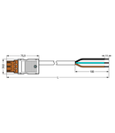 pre-assembled connecting cable; Eca; Plug/open-ended; 3-pole; Cod. A/S; 3 m; 1,50 mm²; black/brown