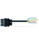 pre-assembled connecting cable; Eca; Plug/open-ended; 5-pole; Cod. L; H05VV-F 5G 1.5 mm²; 2 m; 1,50 mm²; dark gray