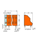 Double-deck PCB terminal block; 2.5 mm²; Pin spacing 7.62 mm; 2 x 12-pole; CAGE CLAMP®; 2,50 mm²; orange