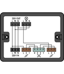 Distribution box; Crossover switching; 1 input; 5 outputs; Cod. A, B, S; MIDI; black