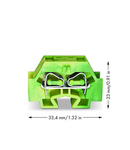 4-conductor terminal block; without push-buttons; with snap-in mounting foot; for plate thickness 0.6 - 1.2 mm; Fixing hole 3.5 mm Ø; 4 mm²; CAGE CLAMP®; 4,00 mm²; green-yellow