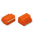 1-conductor female plug; 100% protected against mismating; push-button; 1.5 mm²; Pin spacing 3.81 mm; 10-pole; 1,50 mm²; orange