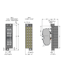 Common potential matrix patchboard; Marking 1-24; with 2 input modules incl. end plate; Color of modules: gray; Numbering of modules arranged vertically; for 19" racks; Slimline version; 16,00 mm²; dark gray