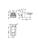 Plug for PCBs; straight; 3-pole; Cod. A; black