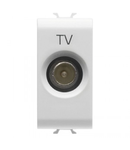 COAXIAL TV Priza, CLASS A SHIELDING - IEC MALE CONNECTOR 9,5mm - DIRECT WITH CURRENT PASSING - 1 MODULE - WHITE - CHORUS