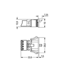 Snap-in socket; 4-pole; Cod. B; 1,50 mm²; light green