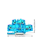 Double-deck terminal block; 4-conductor through terminal block; N; without marker carrier; for Ex e II and Ex i applications; internal commoning; conductor entry with violet marking; for DIN-rail 35 x 15 and 35 x 7.5; 2.5 mm²; Push-in CAGE CLAMP®; 2,50 mm