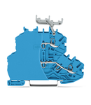 Double-deck terminal block; Through/through terminal block; with end plate; N/N; with marker carrier; suitable for Ex i applications; for DIN-rail 35 x 15 and 35 x 7.5; 1 mm²; Push-in CAGE CLAMP®; 1,00 mm²; blue