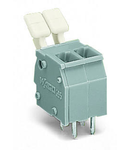 PCB terminal block; push-button; 2.5 mm²; Pin spacing 5/5.08 mm; 2-pole; suitable for Ex-e applications; CAGE CLAMP®; commoning option; 2,50 mm²; light gray