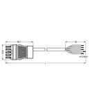 pre-assembled connecting cable; Eca; Socket/open-ended; 5-pole; Cod. A; H05VV-F 5G 4.0 mm²; 1 m; 4,00 mm²; black