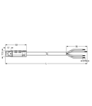 pre-assembled connecting cable; Eca; Plug/open-ended; 4-pole; Cod. A; H05VV-F 4G 1.5 mm²; 2 m; 1,50 mm²; black