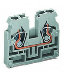 2-conductor end terminal block; without push-buttons; without snap-in mounting foot; 2.5 mm²; CAGE CLAMP®; 2,50 mm²; gray
