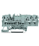 3-conductor through terminal block; 2.5 mm²; with test option; same profile as 3-conductor disconnect terminal block; side and center marking; for DIN-rail 35 x 15 and 35 x 7.5; Push-in CAGE CLAMP®; 2,50 mm²; orange