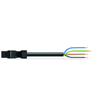 pre-assembled connecting cable; Eca; Plug/open-ended; 4-pole; Cod. A; H05Z1Z1-F 4G 1.5 mm²; 2 m; 1,50 mm²; black