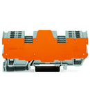 1-conductor/1-conductor terminal block for pluggable modules; 8-pole; with 2-conductor terminal blocks; with 2 jumper positions; with orange separator plate; for DIN-rail 35 x 15 and 35 x 7.5; 4 mm²; CAGE CLAMP®; 4,00 mm²; gray