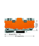 1-conductor/1-conductor terminal block for pluggable modules; 8-pole; with 2-conductor terminal blocks; with 2 jumper positions; with orange separator plate; for DIN-rail 35 x 15 and 35 x 7.5; 4 mm²; CAGE CLAMP®; 4,00 mm²; gray