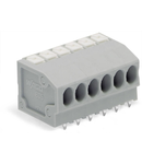 PCB terminal block; push-button; 1.5 mm²; Pin spacing 3.5 mm; 4-pole; Push-in CAGE CLAMP®; 1,50 mm²; gray