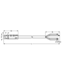 pre-assembled connecting cable; Eca; Plug/open-ended; 4-pole; Cod. A; H05VV-F 4G 1.5 mm²; 1 m; 1,50 mm²; black