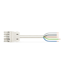 pre-assembled connecting cable; Eca; Socket/open-ended; 5-pole; Cod. A; H05Z1Z1-F 5G 1.5 mm²; 3 m; 1,50 mm²; white