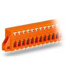 PCB terminal block; push-button; 2.5 mm²; Pin spacing 5.08 mm; 4-pole; CAGE CLAMP®; clamping collar; 2,50 mm²; orange