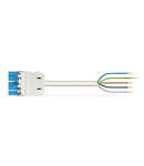 pre-assembled connecting cable; Eca; Plug/open-ended; 5-pole; Cod. I; H05Z1Z1-F 5G 2.5 mm²; 5 m; 2,50 mm²; blue