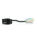 pre-assembled connecting cable; Eca; Distribution connector with phase selection/open-ended; 5-pole; Cod. A; H05VV-F 5G 2.5 mm²; 2 m; 2,50 mm²; black