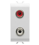 AUDIO AND VIDEO Priza - DOUBLE RCA - 1 MODULE - WHITE - CHORUS