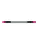 pre-assembled interconnecting cable; Eca; Socket/plug; 2-pole; Cod. B; Control cable 2 x 1.0 mm²; 5 m; 1,00 mm²; pink