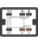 Distribution box; Two-way circuit; 1 input; 5 outputs; Cod. A, S; MIDI; black