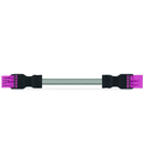 pre-assembled interconnecting cable; Eca; Socket/plug; 5-pole; Cod. B; 1 m; 1,00 mm²; pink