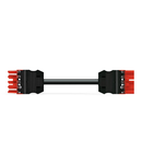pre-assembled interconnecting cable; Eca; Socket/plug; 5-pole; Cod. P; H05VV-F 5G 2.5 mm²; 3 m; 2,50 mm²; red